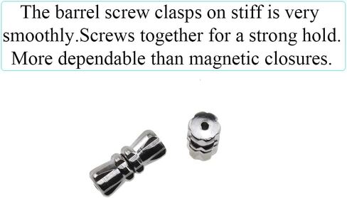 Barrel Screw Clasps 11.5mm Length Screw Type Connector Cord End Cap Fastener Copper Hole Big Enough Easy to Twist Apart Thread Smoothly for Bead Necklace Bracelet Steel 18pcs C Type in Saudi Arabia