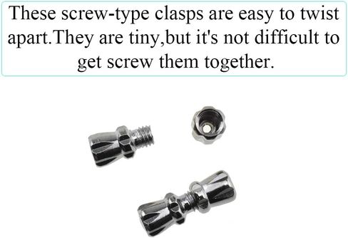 Barrel Screw Clasps 11.5mm Length Screw Type Connector Cord End Cap Fastener Copper Hole Big Enough Easy to Twist Apart Thread Smoothly for Bead Necklace Bracelet Steel 18pcs C Type in Saudi Arabia