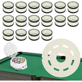 طقم منظف الكرة البلياردو-وسادات محسوسة من الصوف 2 في 1 و 16 حلقات صوف لآلة كرة الطاولة ، منظف الكرة البلياردو المتوافق ، متينة ، خالية من الخدش ، فائقة الدقة in Kuwait