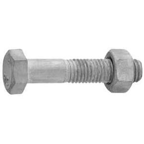 5/8"-11 x 12" Hot Dipped Galvanized Hex Bolt w/Nuts, Grade A, 6" of Thread, Under-Sized, Quantity 25 - by Fastener Depot, LLC in Kuwait