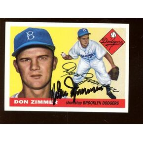 1995 Topps 1955 Archive BB Card #92 Don Zimmer WC Brooklyn Autographed NRMT - Baseball Slabbed Autographed Cards in Saudi Arabia