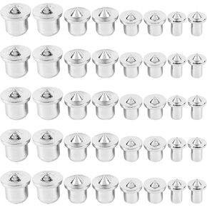 40 PCS Dowel Center Transfer Plugs, 4 Sizes Carbon Steel Woodworking Center Marking Pins, Furniture Dowel Alignment Tool with Sharp Point, Cabinet Making Drill Guide for Wood Joinery & DIY Projects in Kuwait
