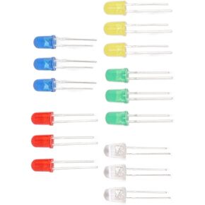 100Pcs 5mm LED Diodes Light Emitting Diodes for DIY Science Green Yellow Blue White in Saudi Arabia