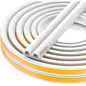 Wood Foam Door & Window Seal Strip – High Elasticity, Strong Adhesion Rubber Insulation Tape – Windproof & Soundproof Weather Stripping (White, 2 volumes32FT/10meters) in Saudi Arabia