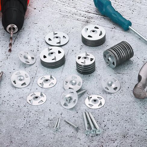 400PCS 1-1/8 Inch Foam Board Fasteners Washers, Galvanized Steel Metal Washer for Installation of Foam Board Panels(with 400PCS Screws) in Saudi Arabia