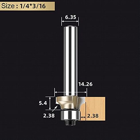 6.35mm 12.7mm Shank Carbide Corner Round Over Router Bit with Bearing for Wood Tungsten Carbide Milling Cutter CNC End Mill Woodworking Tool Cutters(Y00327) in Saudi Arabia
