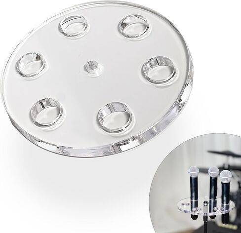 Multi Mic Holder – Holds 6 Mics | Clear Acrylic Mic Stand Organizer for DJ, Church, Stage & Studio | Fits Standard Mic Stands | Supply Goose | Wireless Mic Holder in Saudi Arabia