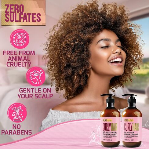 Argan Oil Shampoo and Conditioner Set - Moisturizing Sulfate Free Moroccan Care with Keratin - For Curly, Straight, Dry and Damaged Hair - Hydrating, Anti Frizz Salon Technology in Saudi Arabia