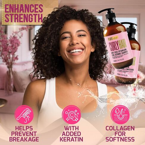 Argan Oil Shampoo and Conditioner Set - Moisturizing Sulfate Free Moroccan Care with Keratin - For Curly, Straight, Dry and Damaged Hair - Hydrating, Anti Frizz Salon Technology in Saudi Arabia