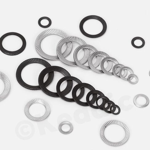 Keadic 160 Pcs Double Side 65Mn Steel Lock Washer Conical Spring Washers, Serrated Lock Washers for Secure Fastening- M3 M4 M5 M6 M8 M10 M12 M14 M16 in Saudi Arabia
