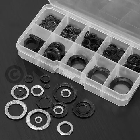Keadic 160 Pcs Double Side 65Mn Steel Lock Washer Conical Spring Washers, Serrated Lock Washers for Secure Fastening- M3 M4 M5 M6 M8 M10 M12 M14 M16 in Saudi Arabia