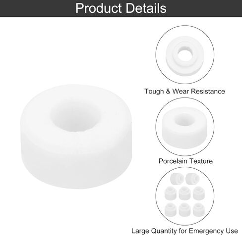 MECCANIXITY 30 Pcs Ceramic Washers, 5.5 x 12 x 5mm Round Flat Washers Heat Resistant Insulated Protection Spacer for Cable Bundle, Wire Protection in Saudi Arabia