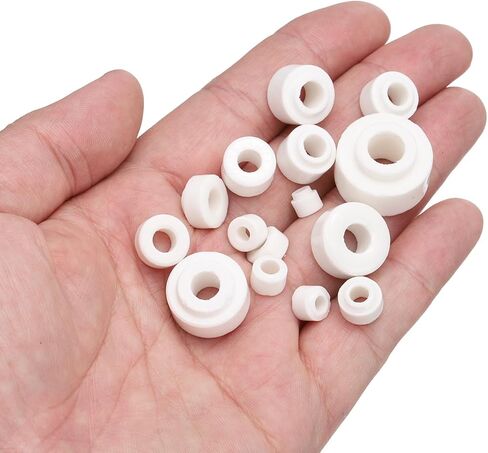 MECCANIXITY 30 Pcs Ceramic Washers, 5.5 x 12 x 5mm Round Flat Washers Heat Resistant Insulated Protection Spacer for Cable Bundle, Wire Protection in Saudi Arabia