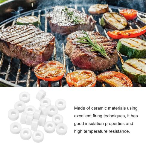 MECCANIXITY 30 Pcs Ceramic Washers, 5.5 x 12 x 5mm Round Flat Washers Heat Resistant Insulated Protection Spacer for Cable Bundle, Wire Protection in Saudi Arabia