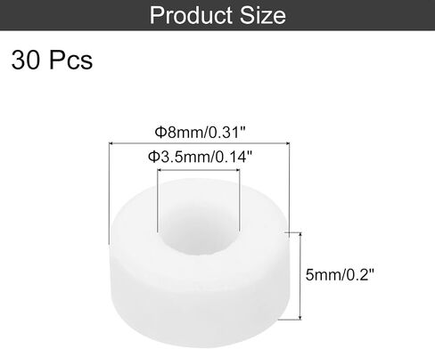 MECCANIXITY 30 Pcs Ceramic Washers, 5.5 x 12 x 5mm Round Flat Washers Heat Resistant Insulated Protection Spacer for Cable Bundle, Wire Protection in Saudi Arabia