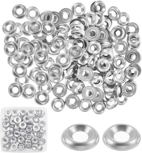 200 Qty #8/#10 Countersunk 304 Stainless Steel Washers for Screws and Bolts,Silver/Black Metal Cup Washer Set for Fastening (Black, #8-200) in Kuwait