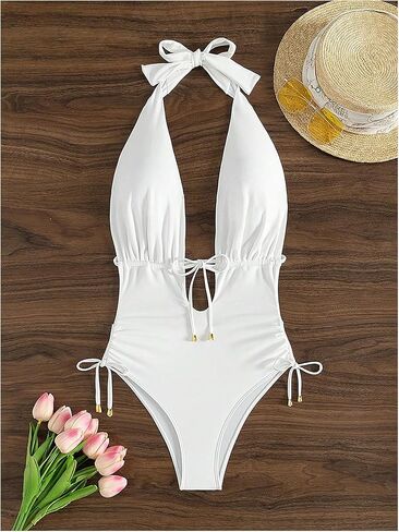 Wdirara Women's Tie's Obless Sleveless Halter قطعة واحدة in Saudi Arabia