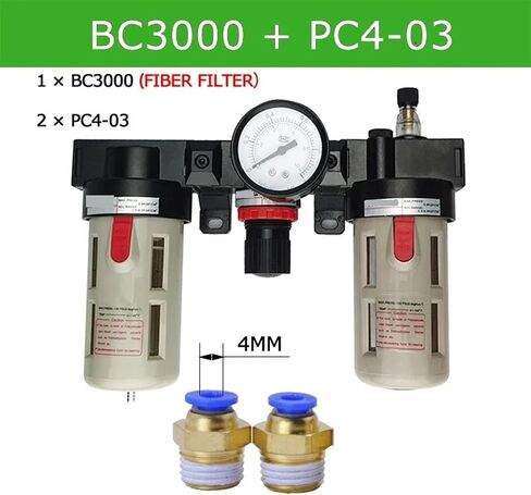 1PC BC3000 Air Treatment Filter Oil Water Separator 3/8 PT Thread Pressure Regulator(Only BC3000) in Saudi Arabia