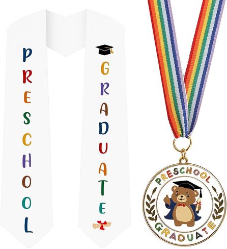 COCHIE Metal Graduation Medal with Graduation Honor Stole Sash, Grad Award Medals with Lightweight Neck Ribbon, Grad Gift Party Favor Supplies in Saudi Arabia