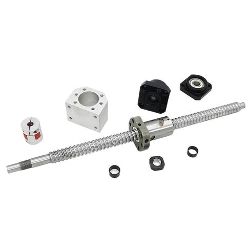 Linear Motion Ball Screw Precision Part Ball Nut SFU1605 200-1000mm Ball Screw FKFF12 Support Block DSG16H Nut Housing 6.35mm Jaw Coupling(200mm) in Kuwait