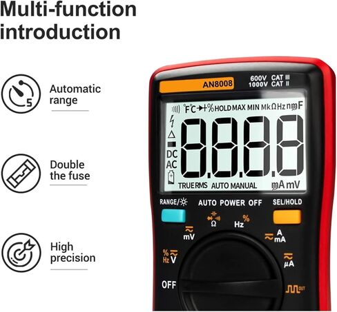مولد الإشارات الحالي الرقمية متعددة المتقاعد Transistor Tester Electric Meter Renergency Diode Test (Color: Black) in Kuwait