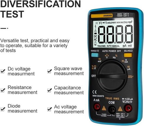 مولد الإشارات الحالي الرقمية متعددة المتقاعد Transistor Tester Electric Meter Renergency Diode Test (Color: Black) in Kuwait