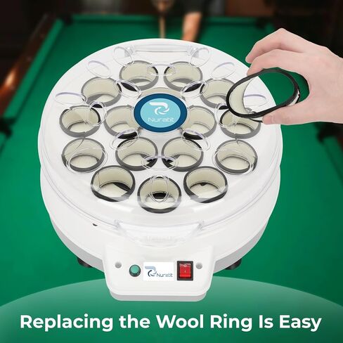 طقم منظف الكرة البلياردو-وسادات محسوسة من الصوف 2 في 1 و 16 حلقات صوف لآلة كرة الطاولة ، منظف الكرة البلياردو المتوافق ، متينة ، خالية من الخدش ، فائقة الدقة in Kuwait