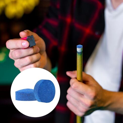 20 Pieces Billiard Pool Cue Tips, 13/12/10/9mm, Pool Stick Replacement Tips with Storage Box for Pools Cues and Snooker, Blue, Leather in Saudi Arabia