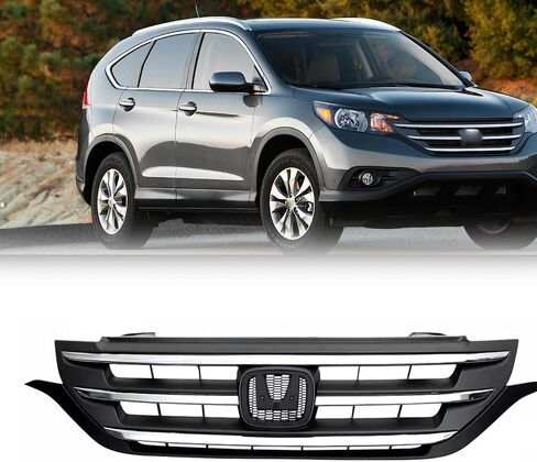 Pront Pumper Topper Grille Fit لعام 2012 2013 2014 Honda CRV CR-V ، Chrome Grille Hood Mesh Mesh Grill OE Direct Reply HO1200211 71121T0GA01ZA (12-14) in Saudi Arabia