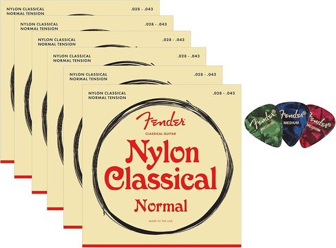 Fender Nylon Classical Strings-Tie End 3 عبوات مع اختيارات 3 حزم in Kuwait