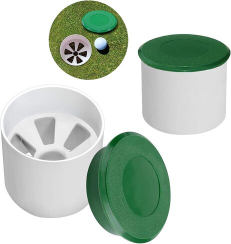 2 Sets Golf Hole Cup with Cups Cover, Golf Accessories for Backyard Practice Putting Green, Enhanced Home Golfing Experience in Saudi Arabia