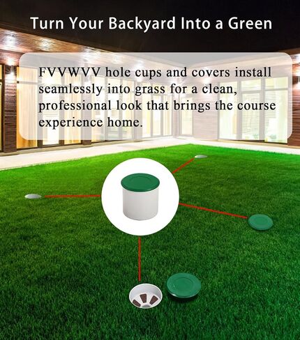 2 Sets Golf Hole Cup with Cups Cover, Golf Accessories for Backyard Practice Putting Green, Enhanced Home Golfing Experience in Saudi Arabia