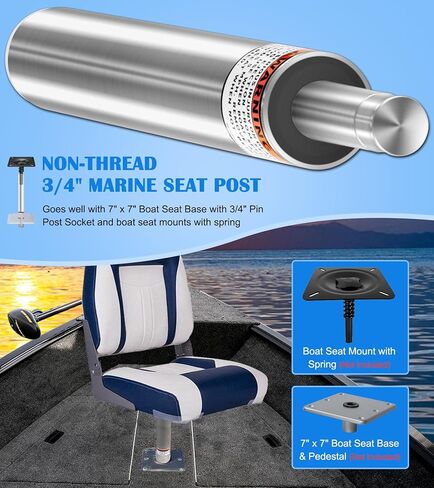 3/4" Boat Seat Pin Post for Most Marine Boat Seat Pedestal Base Mount, SP-2114 Boat Seat Pedestal Post Lock-in Aluminum Extension Post Pole for Pontoon Boats/Fishing Boats/Bass Boats/Cruising Boats in Saudi Arabia
