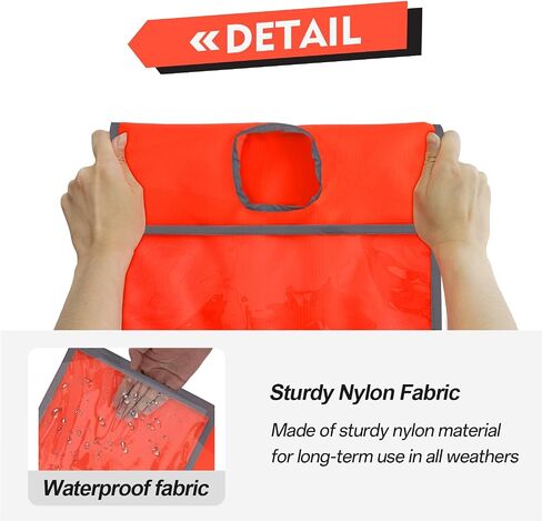 Roadhero 6 Pack Traffic Cone Sleeve مع جيوب ، وغطاء لافتة تحذير من حركة المرور البرتقالية مع شرائط عاكسة للتحذير من النشاط في الهواء الطلق ، وعلامات البناء ، والتدريب الرياضي ، ومواقف السيارات in Kuwait