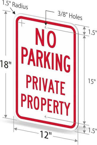 SmartSign - K-1667-EG-12x18-D2 "No Parking - Private Property" Sign | 12" x 18" 3M Engineer Grade Reflective Aluminum in Saudi Arabia