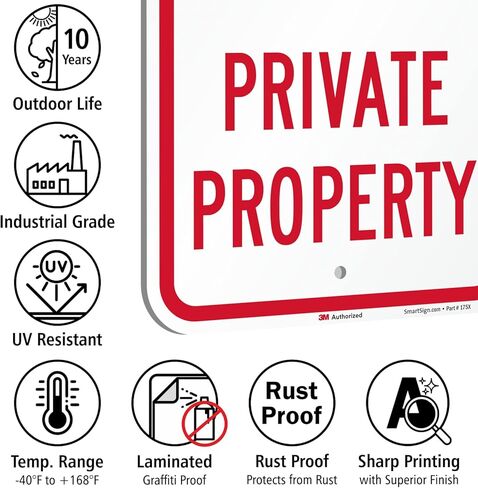 SmartSign - K-1667-EG-12x18-D2 "No Parking - Private Property" Sign | 12" x 18" 3M Engineer Grade Reflective Aluminum in Saudi Arabia