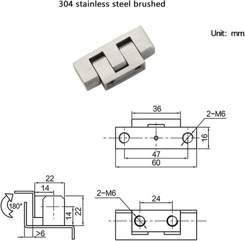 Heavy Duty Hinge for Industrial Machinery Equipment Cabinet Doors Stainless Steel Or Zinc Alloy Rotating Pivot Hinge 1Pcs(304 SS) in Kuwait