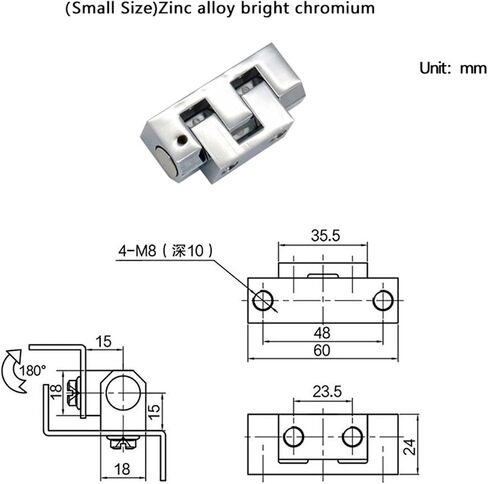 Heavy Duty Hinge for Industrial Machinery Equipment Cabinet Doors Stainless Steel Or Zinc Alloy Rotating Pivot Hinge 1Pcs(304 SS) in Kuwait