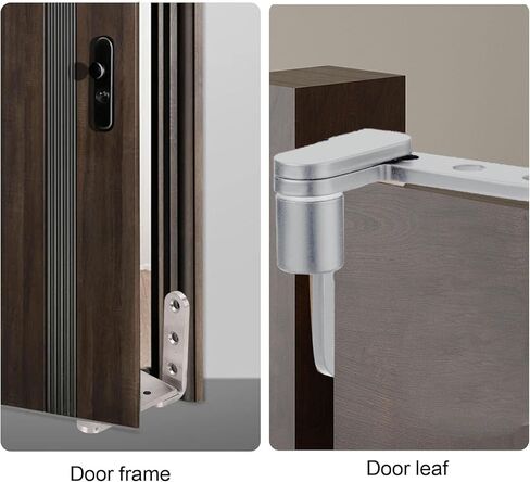 Door Pivot Hinges, Heavy Duty Stainless Steel 270 Degree Rotating Inset Hinge, Maximum Load 130lbs, for Cabinets, Swing Cafe Bistro Doors, Silver Brushed, 32 Screws Included in Saudi Arabia