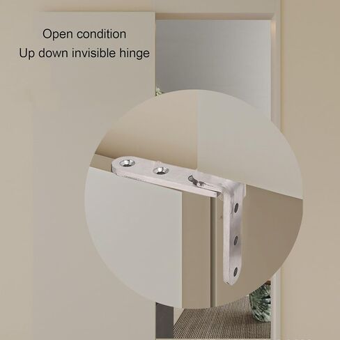 Door Pivot Hinges, Heavy Duty Stainless Steel 270 Degree Rotating Inset Hinge, Maximum Load 130lbs, for Cabinets, Swing Cafe Bistro Doors, Silver Brushed, 32 Screws Included in Saudi Arabia