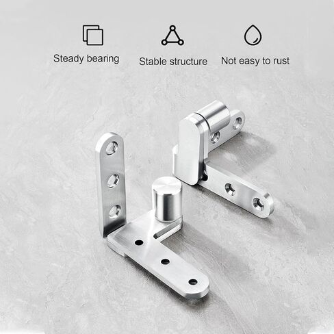 Door Pivot Hinges, Heavy Duty Stainless Steel 270 Degree Rotating Inset Hinge, Maximum Load 130lbs, for Cabinets, Swing Cafe Bistro Doors, Silver Brushed, 32 Screws Included in Saudi Arabia