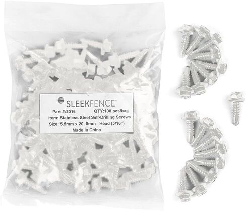 Black Stainless Steel Screws M8 x 20mm (100 Count) – Durable Self-Tapping Metal Screws for Fence and Outdoor General Use in Saudi Arabia