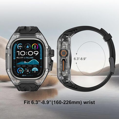 Allfulyun متوافق مع Apple Watch Ultra 2/1 Bands Case 49mm للرجال ، حالة مراقبة واقية مع حزام TPU متكامل ، Sport Iwatch Band 49mm in Saudi Arabia