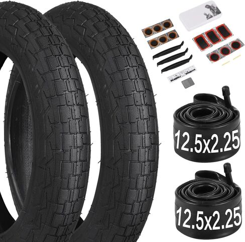 yeesport 12 1/2 x 2 1/4 Tire, 2 Pack 12.5" Kid Bike Tire & 12.5x2.25 Inner Tube, 12.5" Heavy Duty Bike Tubes Schrader Valve With Repair Kit,12 ½X2 ¼ (62-203) Electric Scooter Tires MTB Tires in Saudi Arabia