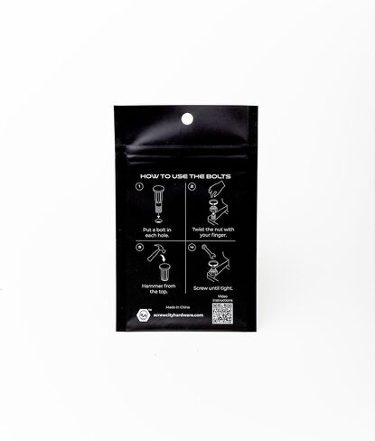 Skateboard Hardware Set – 8 Bolts & 8 Nuts (1") – Black Coated, Half-Threaded, Iron Made – Polished Finish – Fits Most Skateboards & Cruisers – Durable Mounting Kit – Skull Design in Saudi Arabia