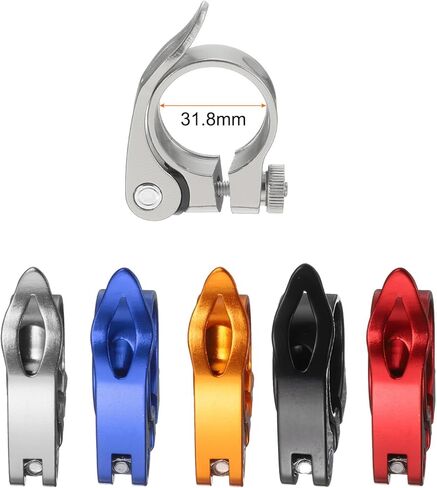 HARFINGTON Bike Seat Post Clamp 31.8mm Bicycle Clamp Aluminum Alloy Bike Quick Release Seat Post Collar for Diameter 27.2 to 28.6mm Bicycle Mountain Bike Road Bike Seat Post Tube, Black in Saudi Arabia