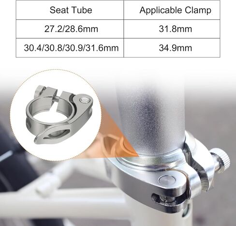 HARFINGTON Bike Seat Post Clamp 31.8mm Bicycle Clamp Aluminum Alloy Bike Quick Release Seat Post Collar for Diameter 27.2 to 28.6mm Bicycle Mountain Bike Road Bike Seat Post Tube, Black in Saudi Arabia