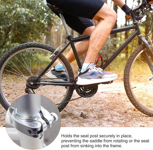 HARFINGTON Bike Seat Post Clamp 31.8mm Bicycle Clamp Aluminum Alloy Bike Quick Release Seat Post Collar for Diameter 27.2 to 28.6mm Bicycle Mountain Bike Road Bike Seat Post Tube, Black in Saudi Arabia