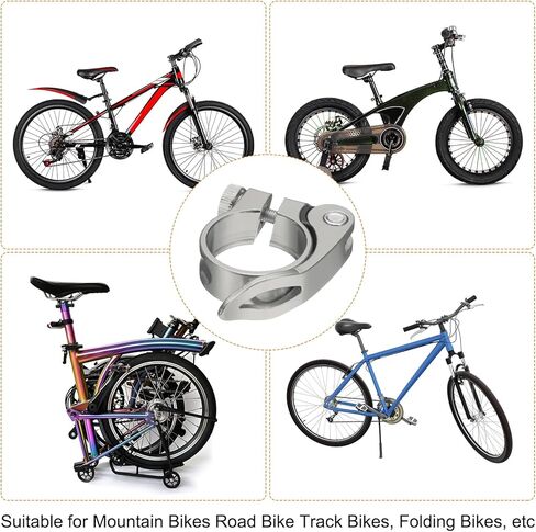 HARFINGTON Bike Seat Post Clamp 31.8mm Bicycle Clamp Aluminum Alloy Bike Quick Release Seat Post Collar for Diameter 27.2 to 28.6mm Bicycle Mountain Bike Road Bike Seat Post Tube, Black in Saudi Arabia