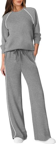 SAMPEEL Women 2 Piece Lounge Sets Sweatsuit Fall Outfits Matching Wide Leg pants Set Tracksuit Trendy Clothes in Saudi Arabia